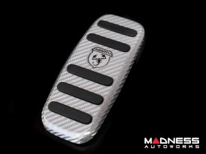 FIAT 500 Pedal Set + Footrest - Alutex Carbon Fiber - Silver Carbon - ABARTH - Automatic